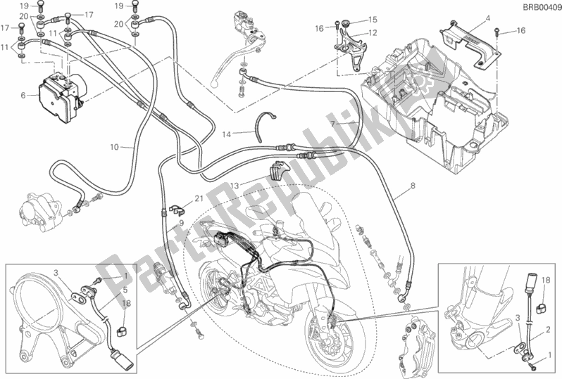 Todas las partes para Sistema De Frenos Abs de Ducati Multistrada 1200 ABS Brasil 2014